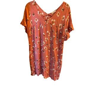 ODDY Mini Dress Womens MEDIUM Pink Floral Ruffle Babydoll Y2K Milkmaid Pockets